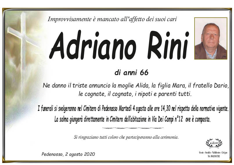 necrologio Rini Adriano