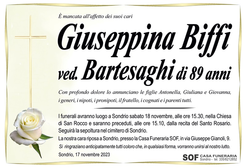 necrologio Biffi Giuseppina
