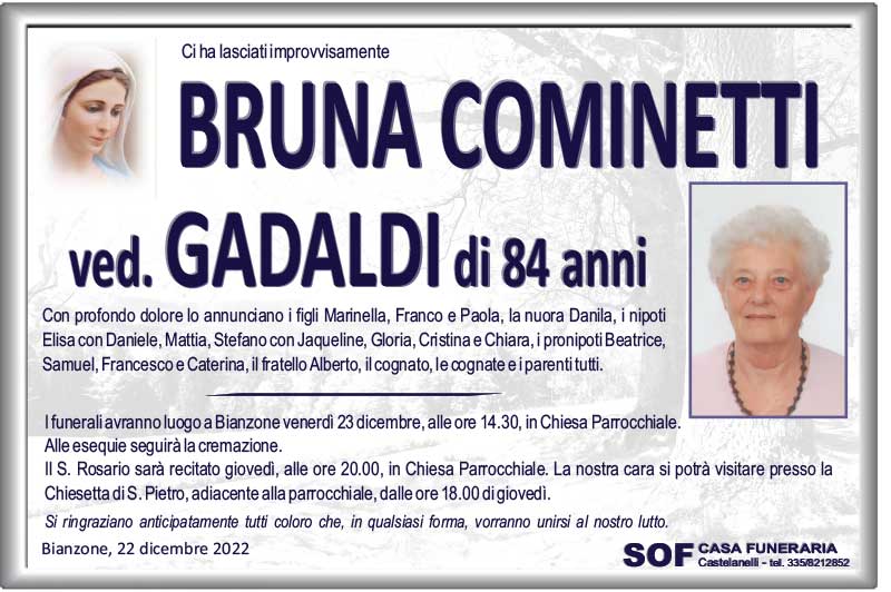 necrologio Cominetti Bruna