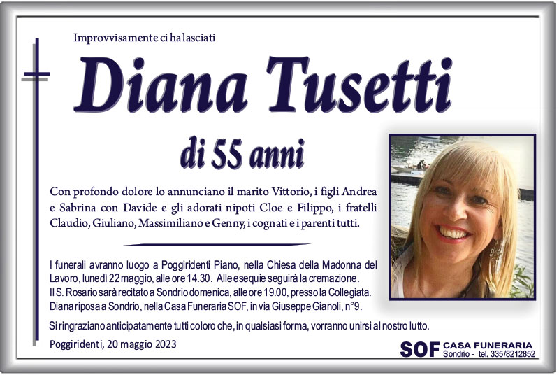 necrologio Tusetti Diana