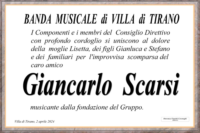 Banda Musicale Villa di Tirano per Scarsi Giancarlo