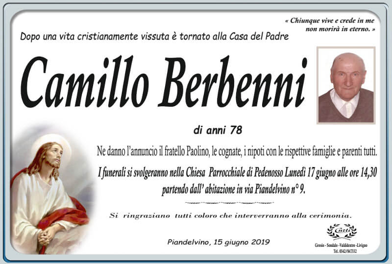necrologio Berbenni Camillo