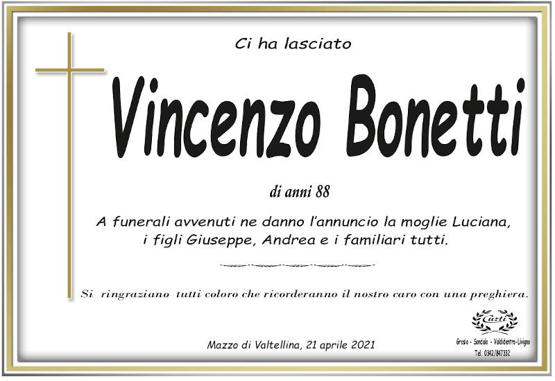 necrologio Bonetti Vincenzo