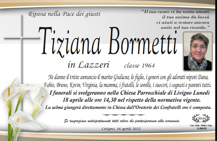 /necrologio Bormetti Tiziana