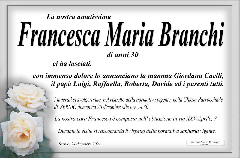 /necrologio Branchi Francesca Maria