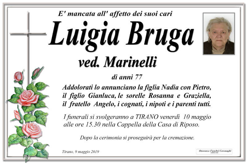 necrologio Bruga Luigia