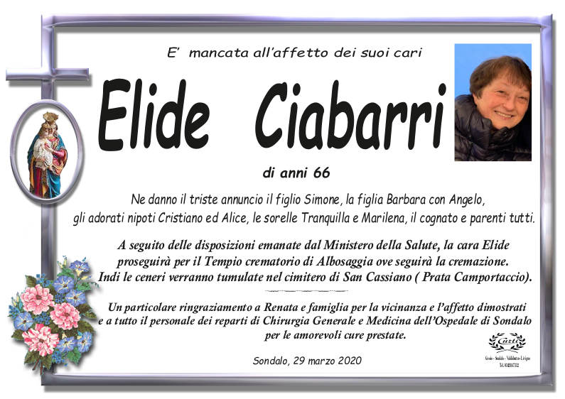 necrologio Ciabarri Elide