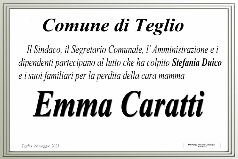 Comune di Teglio per Emma Caratti
