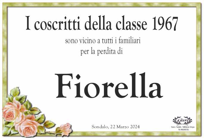 partecipazione coscritti 1967 per def. agostini fiorella