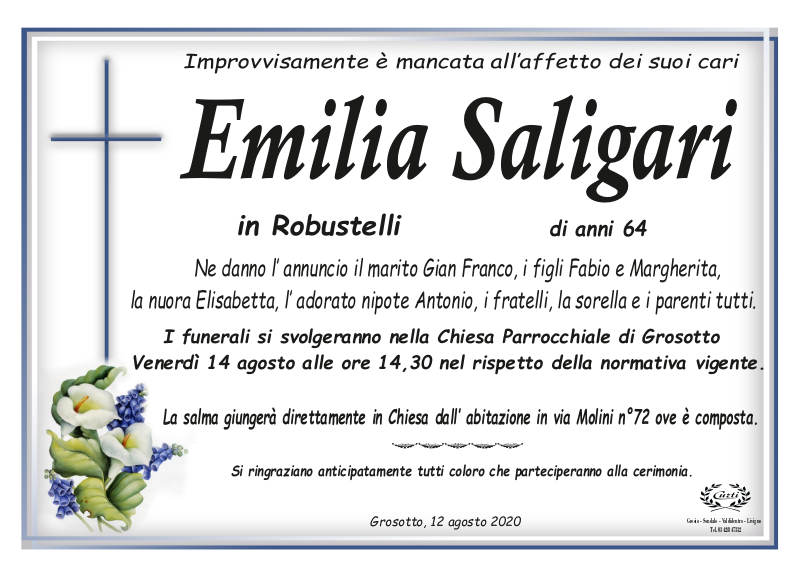 necrologio Saligari Emilia