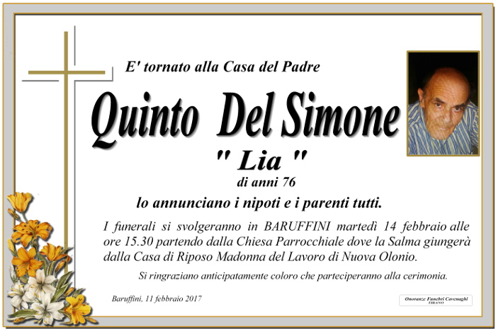 Necrologio Del Simone Quinto