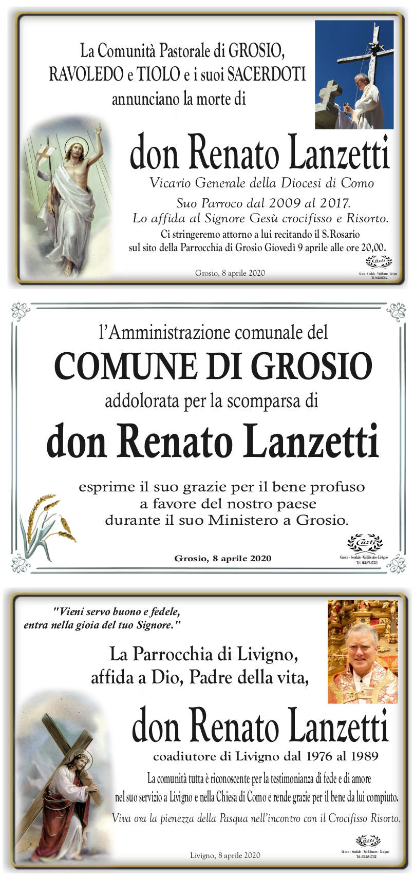 necrologio Don Renato Lanzetti