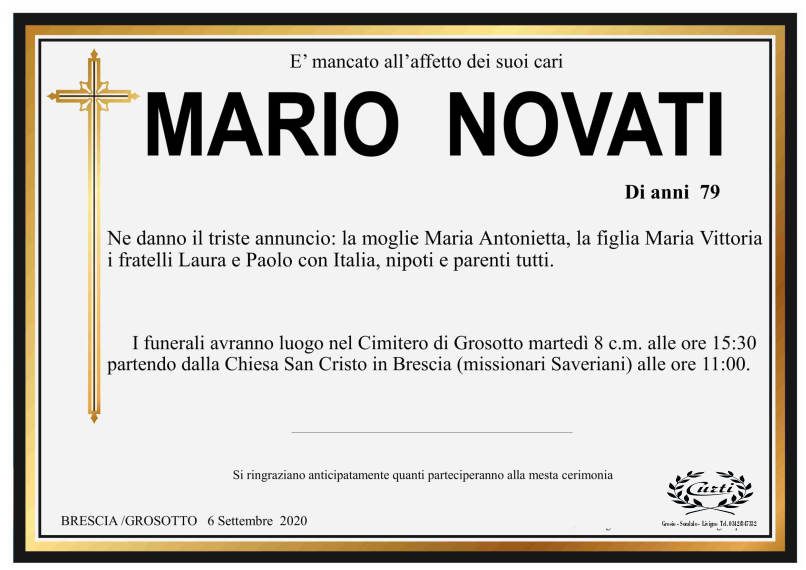 necrologio Novati Mario