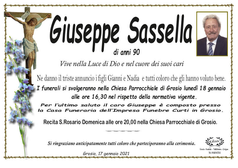 necrologio Sassella Giuseppe