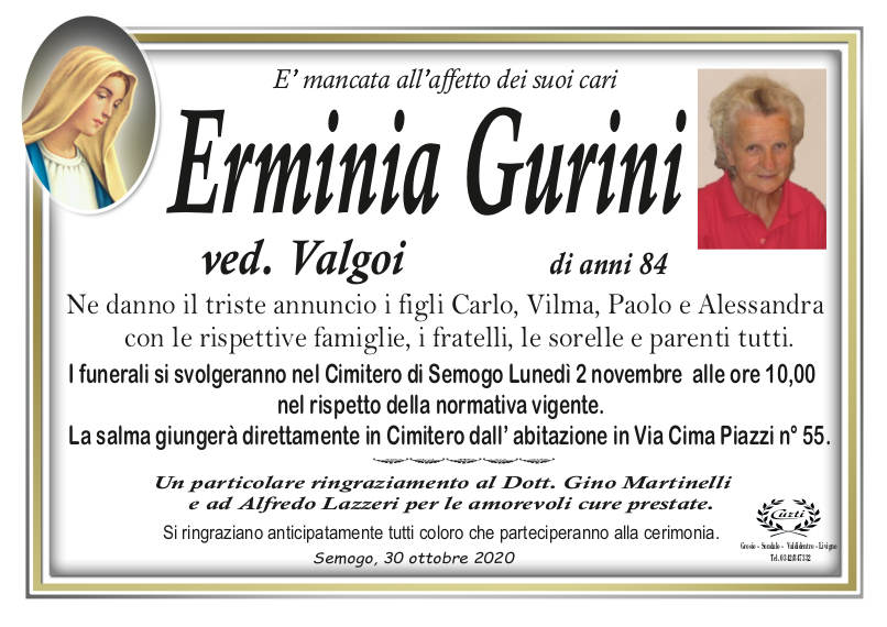 necrologio Gurini Erminia