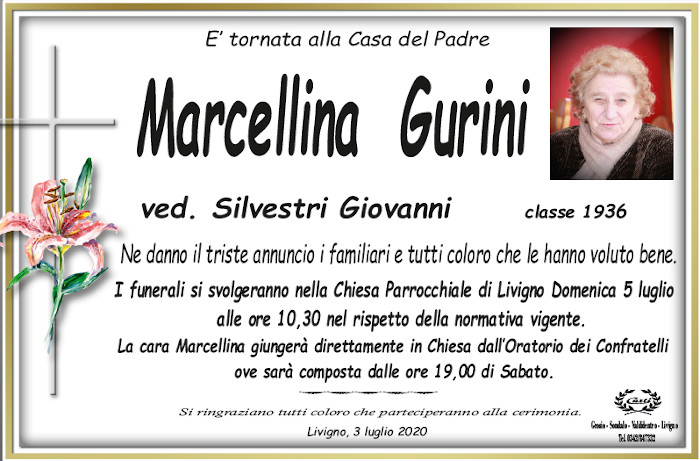 necrologio Gurini Marcellina