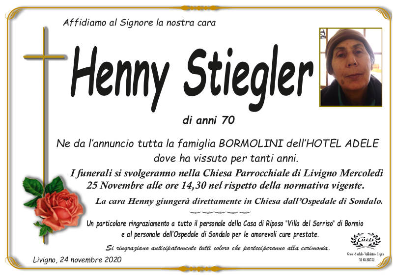 necrologio Stiegler Henny
