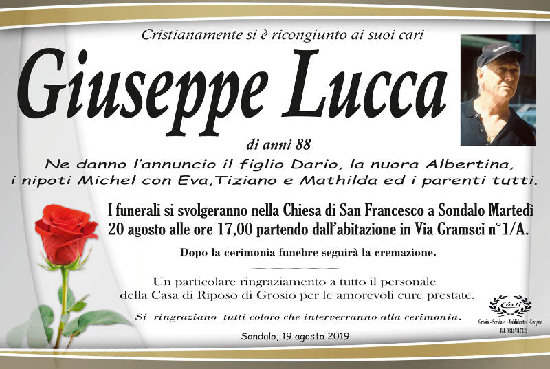 necrologio Lucca Giuseppe