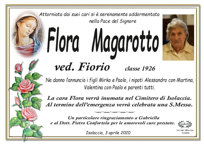 necrologio Magarotto Flora