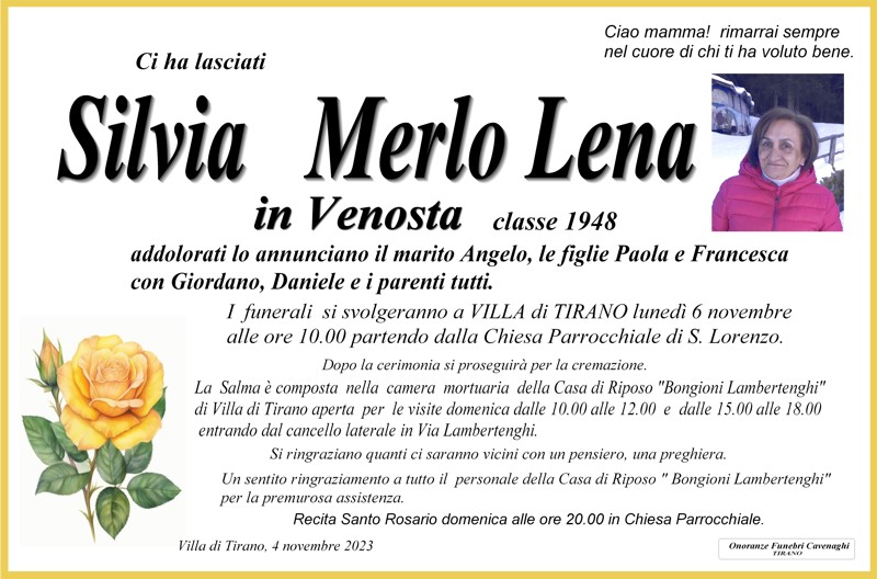 /Necrologio Merlo Lena Silvia