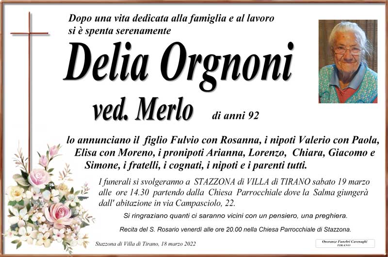 /necrologio Orgnoni Delia