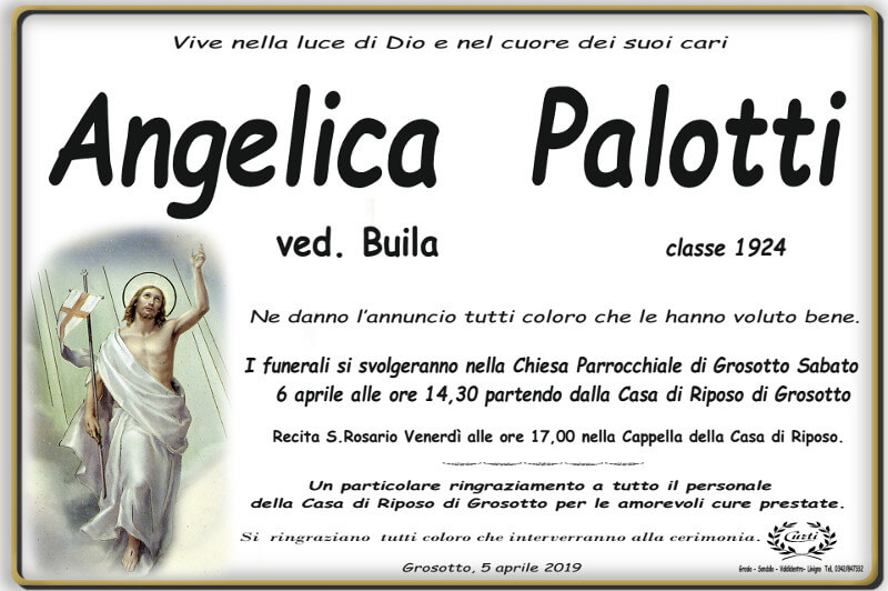 necrologio Palotti Angelica