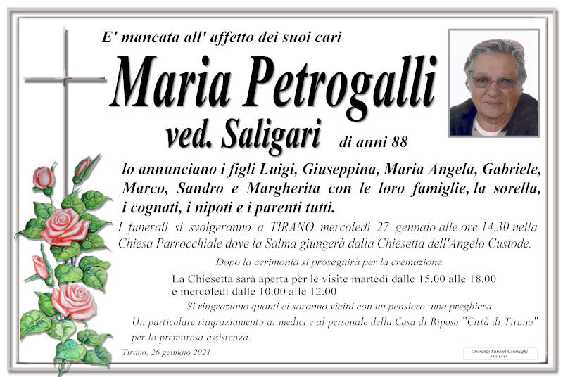 necrologio Petrogalli Marisa