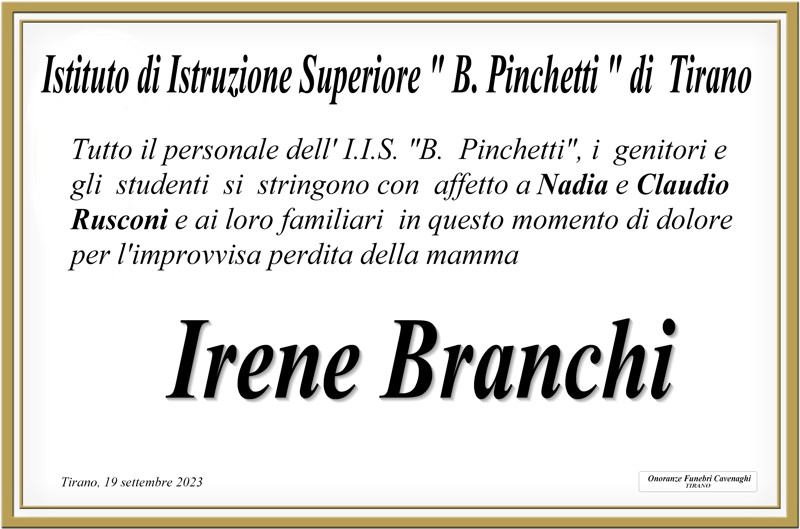 IIS Pinchetti Tirano per Branchi Irene
