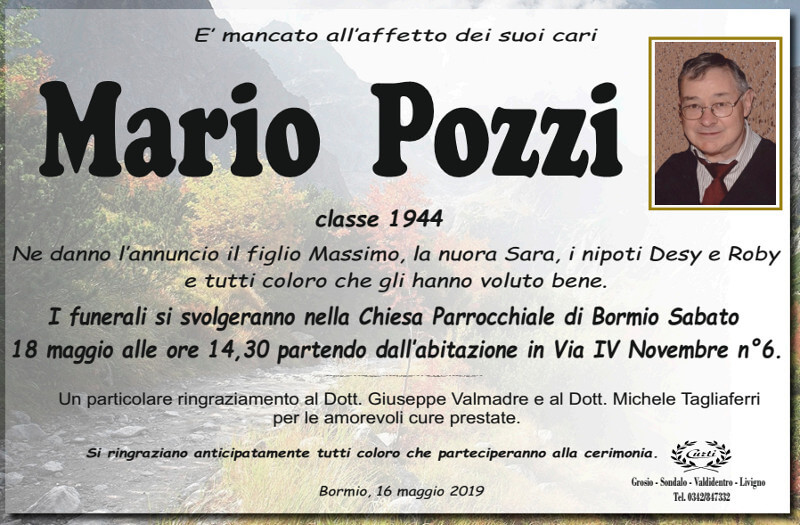 necrologio Pozzi Mario