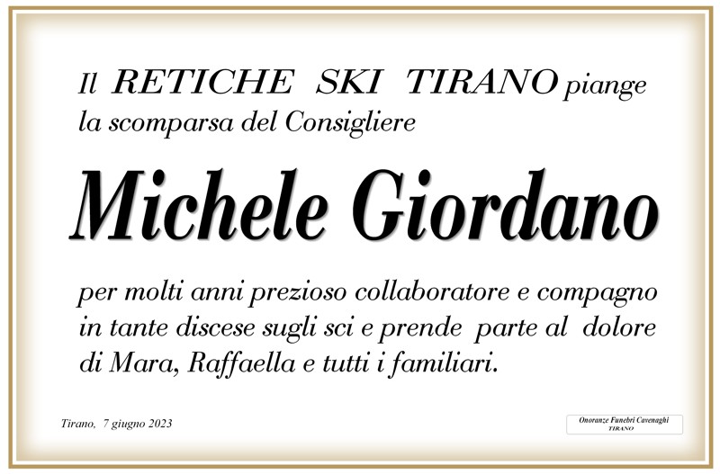 Retiche Ski Tirano per Giordano Michele