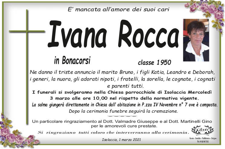 necrologio Rocca Ivana