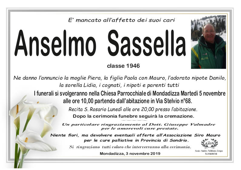 necrologio Sassella Anselmo