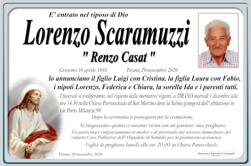 necrologio Scaramuzzi Lorenzo