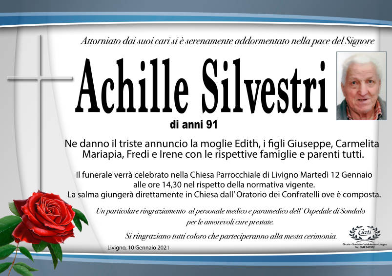 necrologio Silvestri Achille