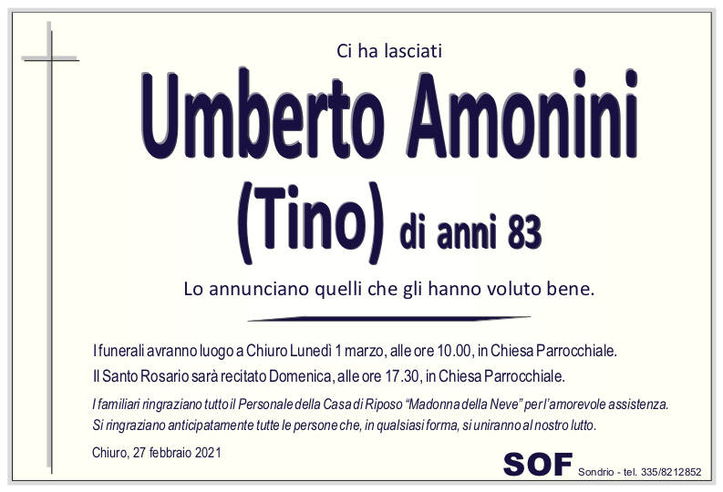necrologio Amonini Umberto