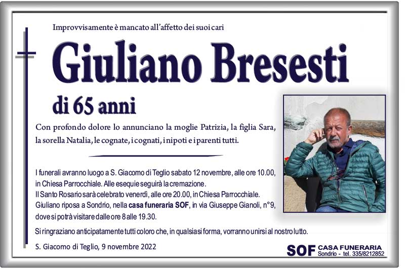 necrologio Bresesti Giuliano