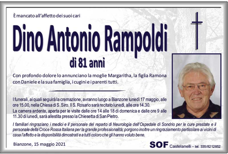 necrologio Rampoldi Dino Antonio