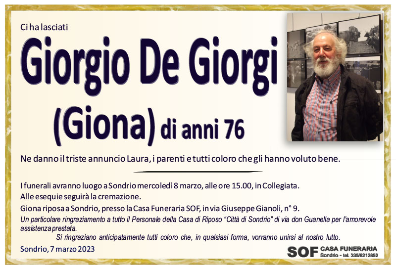 /necrologio De Giorgi Giorgio