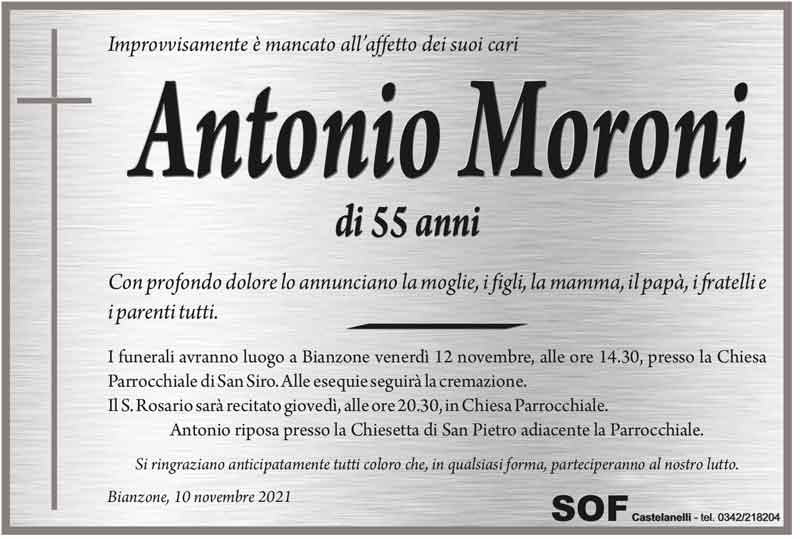 /necrologio Moroni Antonio