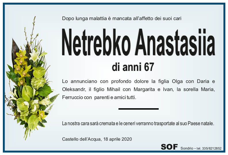 necrologio Netrebko Anastasiia