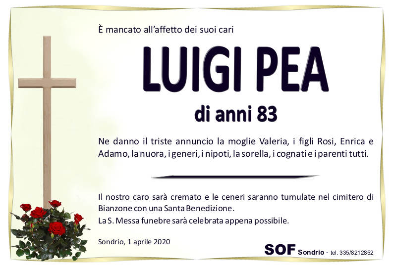 necrologio Pea Luigi