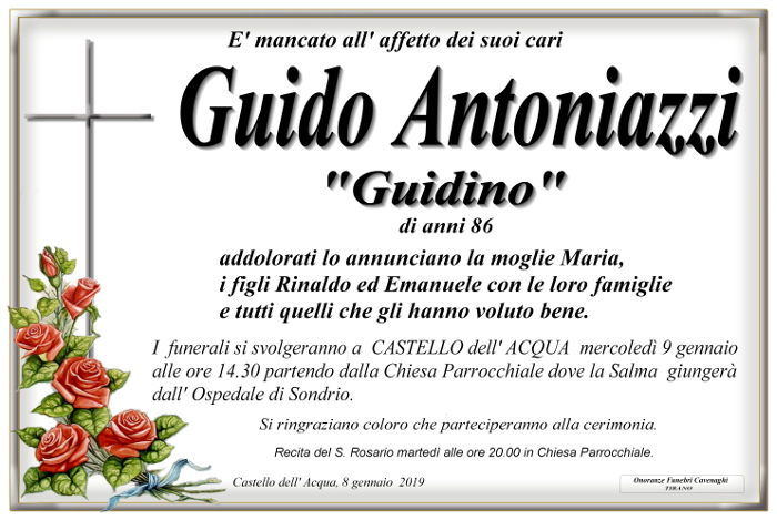 Necrologio Antoniazzi Guido