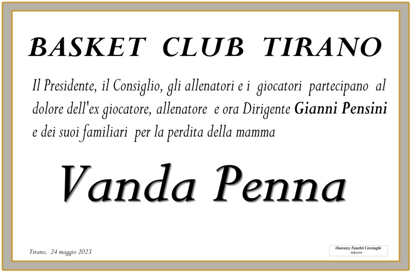 Basket Club Tirano per Penna Vanda