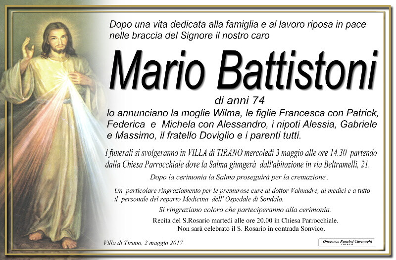 necrologio Battistoni Mario
