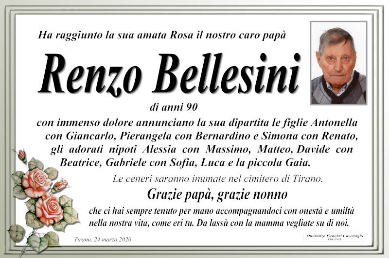 necrologio Bellesini Renzo
