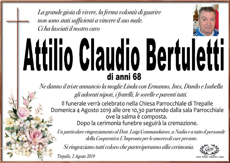 necrologio Bertuletti Attilio Claudio