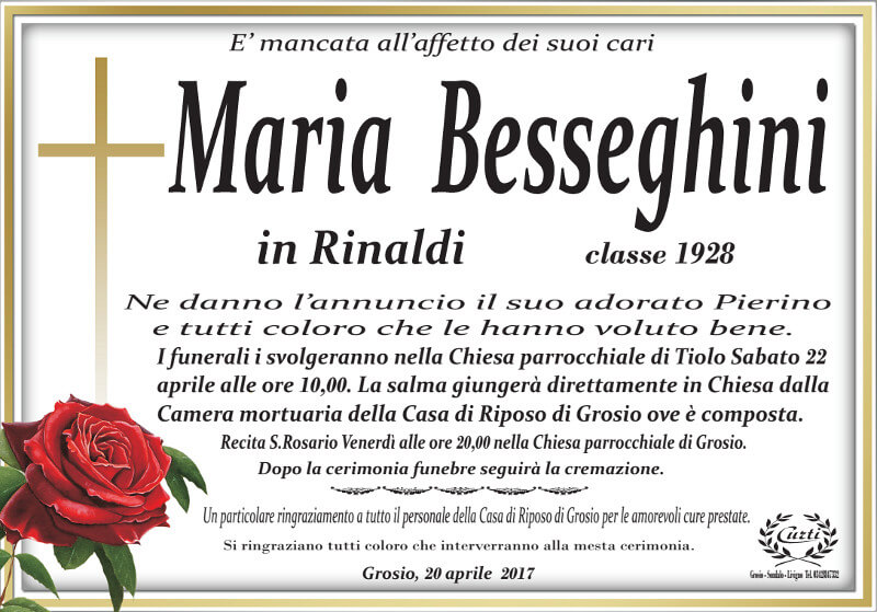 necrologio Besseghini Maria