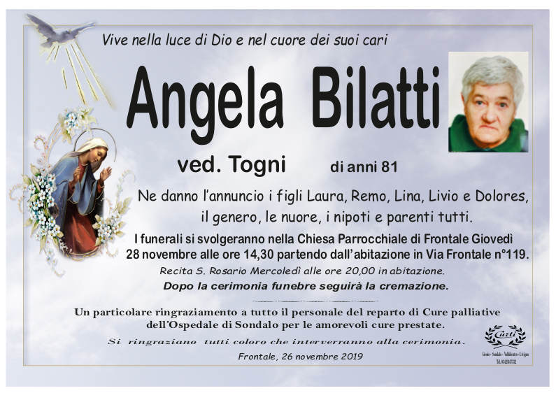 necrologio Bilatti Angela