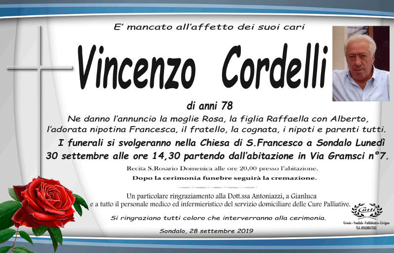 necrologio Cordelli Vincenzo
