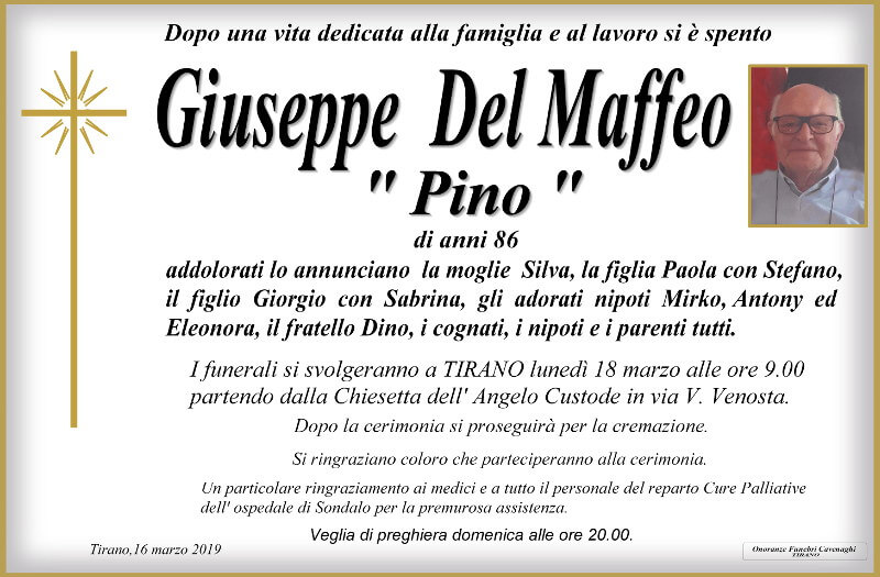 necrologio Del Maffeo Giuseppe